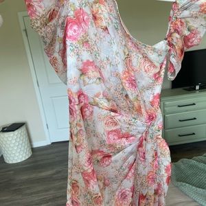 Floral drape dress